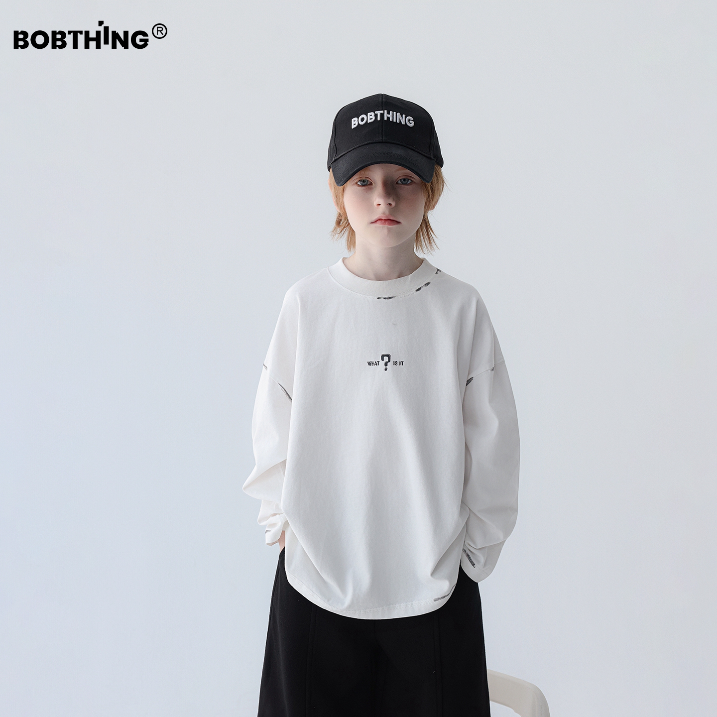 男童百搭白t恤春秋长袖打底衫潮