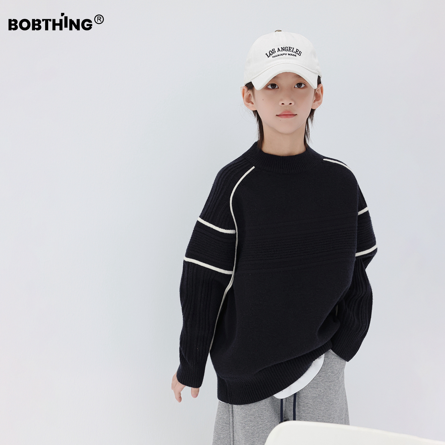 男童冬装圆领毛衣加厚打底衫套头