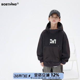 男童冬装双面奥利绒拼布卫衣连帽外套儿童加厚帅气上衣童装帽衫潮