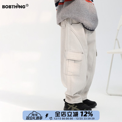 男童冬季一体绒工装裤加厚长裤潮