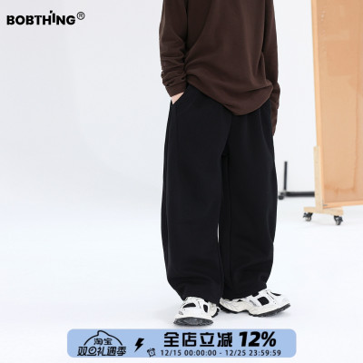 儿童一体绒直筒卫裤男童厚运动裤