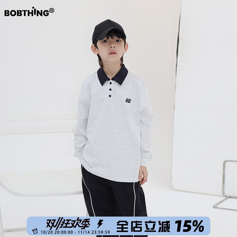 男童春装2025新款儿童学院风polo衫中大童儿童春秋翻领T恤卫衣