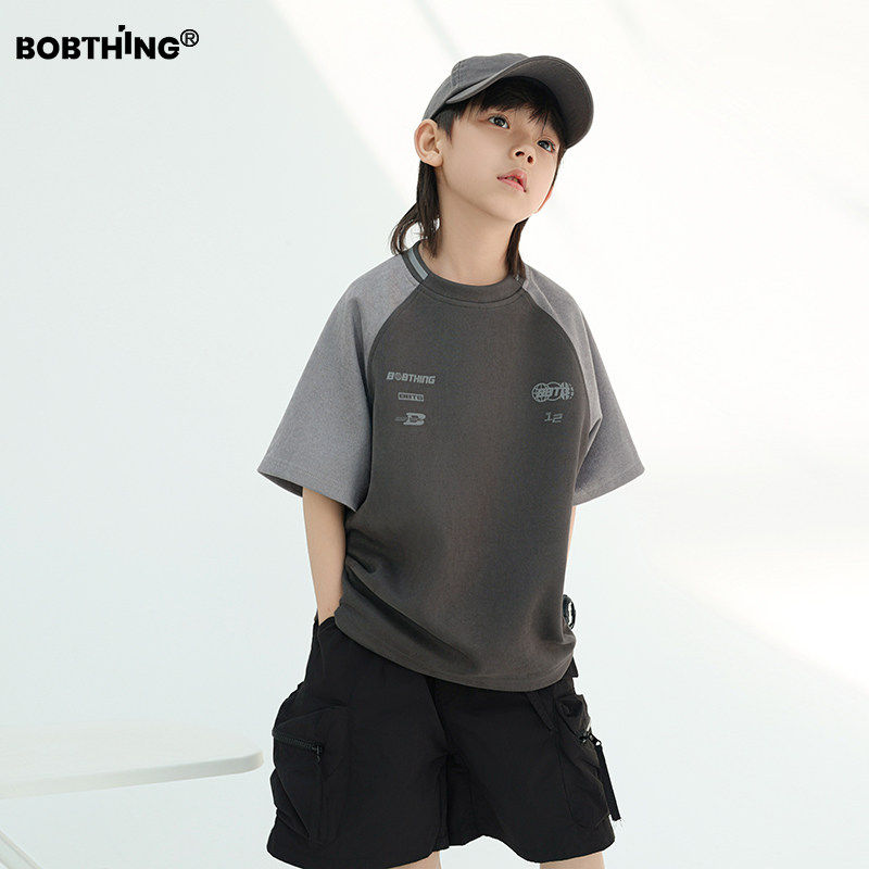 男童夏装仿麂皮绒插肩短袖t恤高级感上衣儿童半袖休闲体恤潮童装,童装/婴儿装/亲子装,T恤,淘宝优惠券,粉丝福利购,淘宝优惠卷