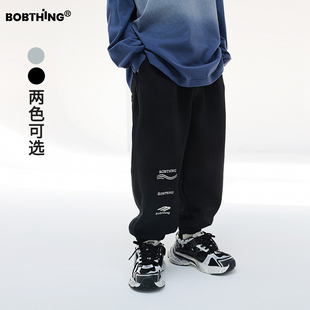 儿童刺绣logo运动裤2024新款男童春秋高街卫裤中大童装针织裤子潮