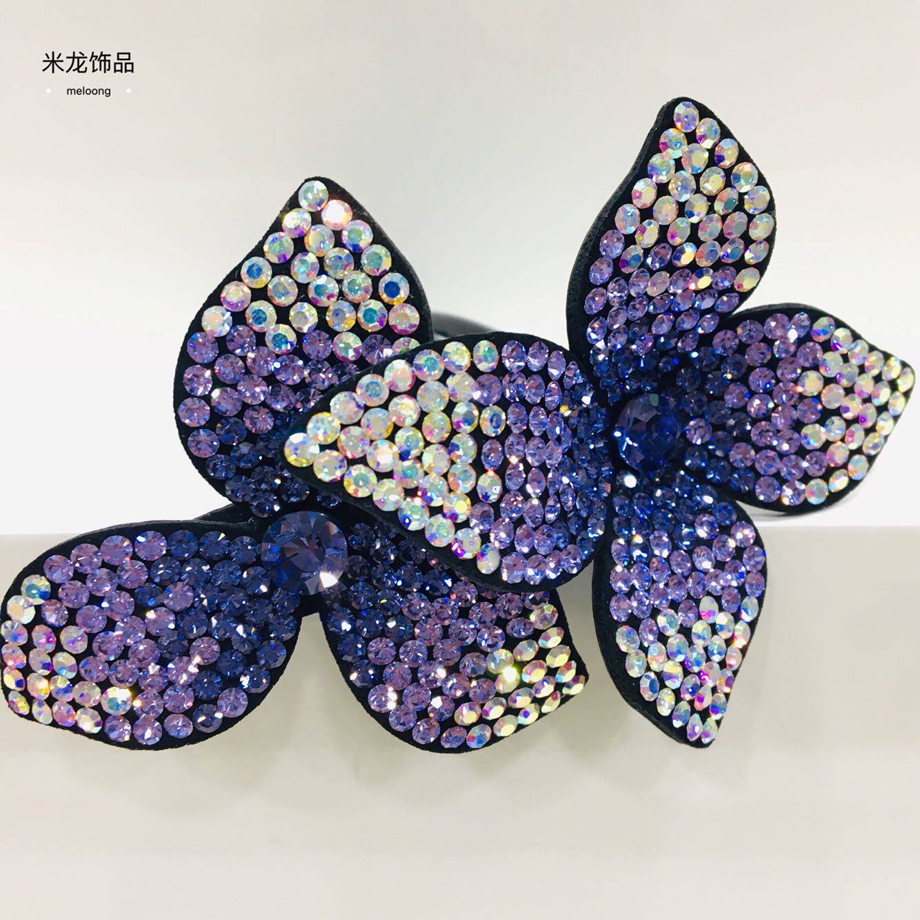 米龙饰品捷克钻满钻双花五齿发插梳盘发神器头饰网红爆款韩版发梳