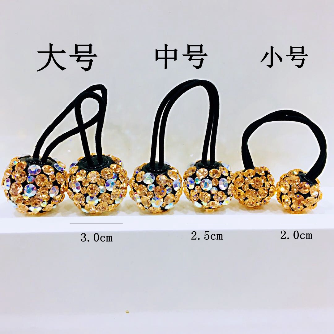 米龙饰品进口捷克钻满钻发球头绳扎马尾橡皮筋发绳发圈韩版女头饰