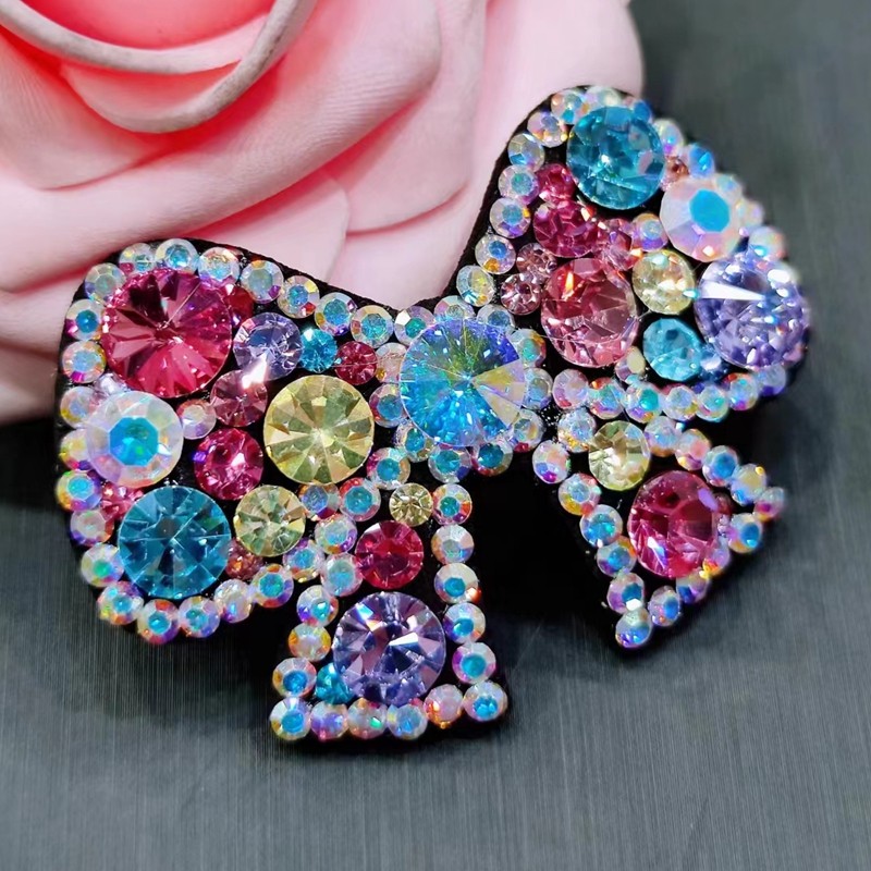 米龙原创施华水晶皮质边夹成人韩版刘海碎发捷克水钻镶嵌BB夹发饰