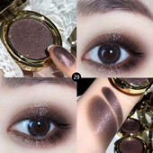 珠光钻石碎钻细闪爆闪亮片眼影盘亮晶晶单色金棕橘棕色黑色烟熏妆