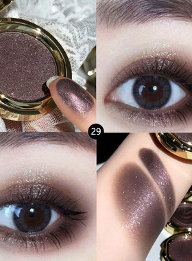 珠光钻石碎钻细闪爆闪亮片眼影盘亮晶晶单色金棕橘棕色黑色烟熏妆