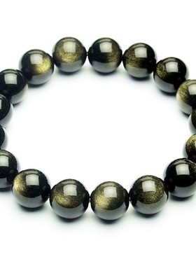 黑曜石金曜石水晶手链送礼物