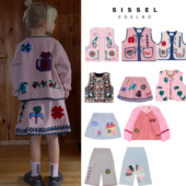 现货福利价丹麦sissel edelbo25AW新品 复古女童刺绣拼布马甲