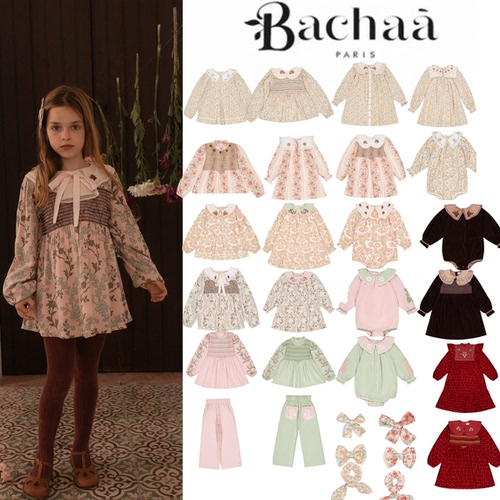 sugerplum 现货 法国Bachaa 26AW秋冬女包长袖印花连衣裙包屁合集