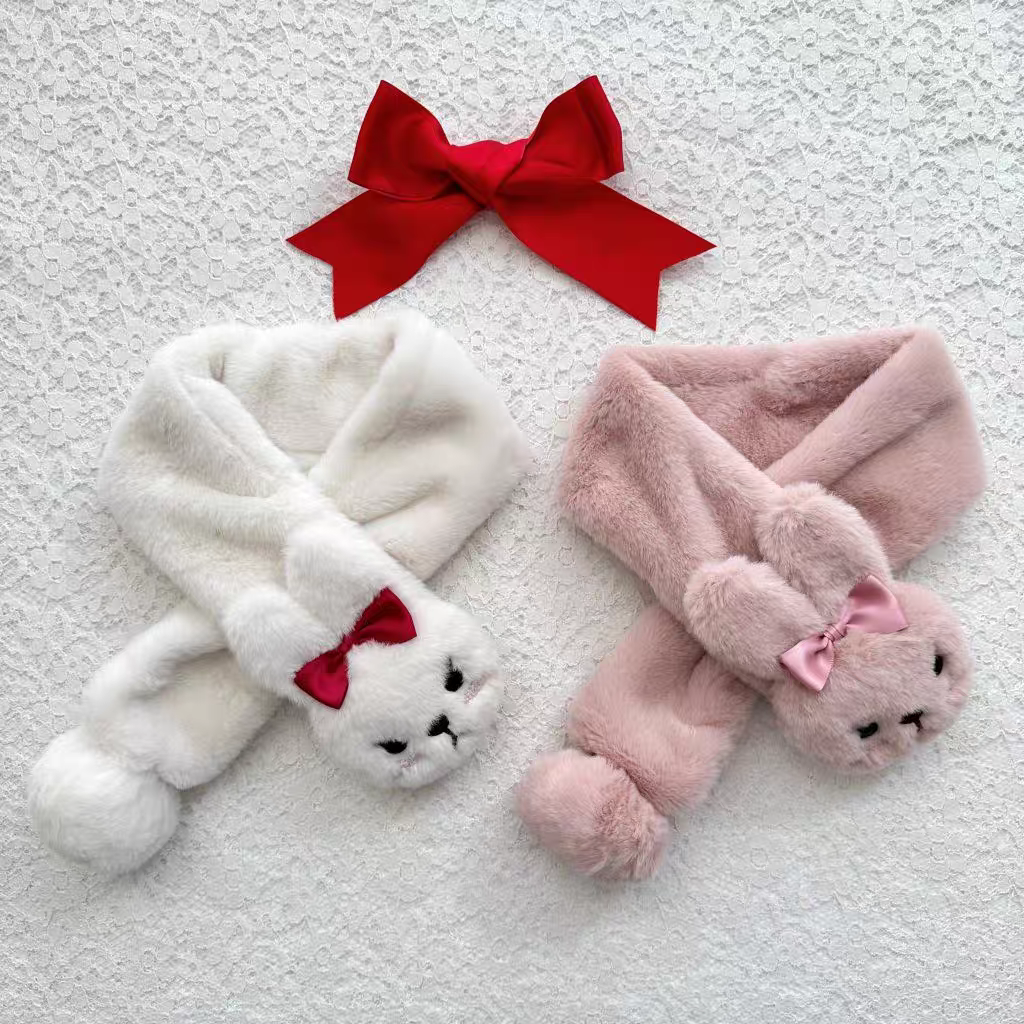 立体可爱小兔儿童围巾