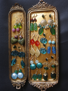 如意|欧美进口意大利老琉璃气质优雅复古耳夹耳环vintage孤品合辑