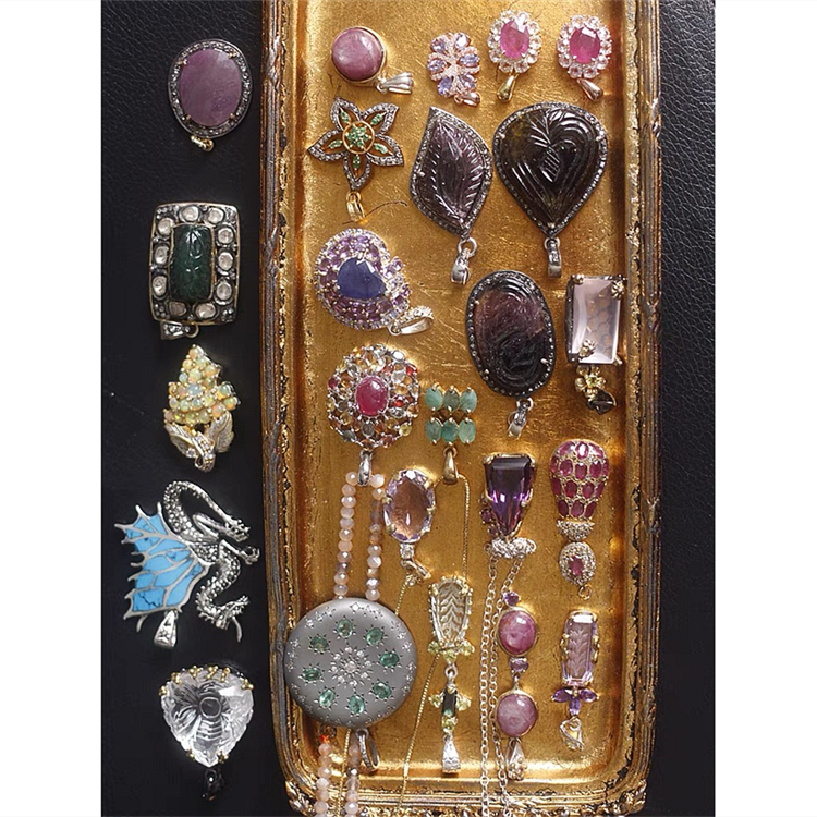 欧美925银中古董吊坠项链vintage