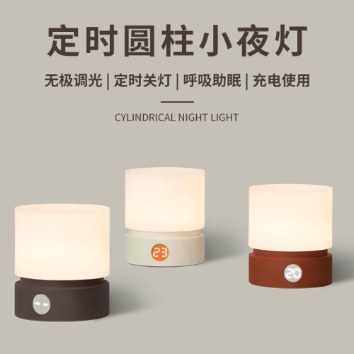 圆柱定时关闭小夜灯智能触摸台灯