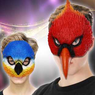 鸟头面具狂欢节动物头套面具COS化妆舞台表演道具派对表演道具