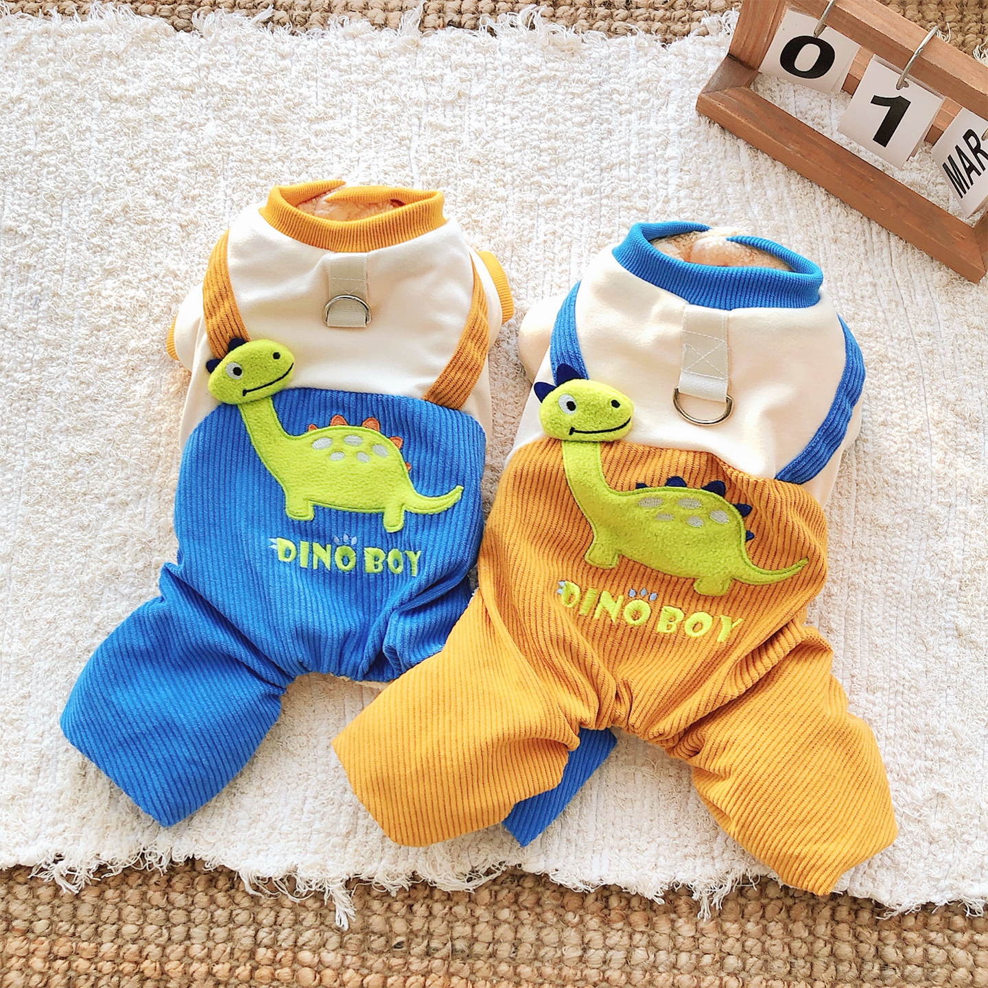 【宠物秋冬可爱恐龙四脚棉衣】