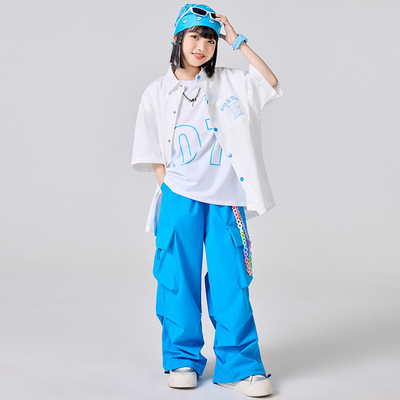 少儿街舞服hiphop嘻哈风格女装炸街时尚套装男女孩jazz爵士舞表演