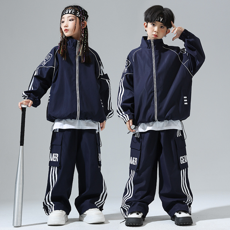 少儿童街舞潮服男女童嘻哈演出服运动会班服套装练功hiphop表演服