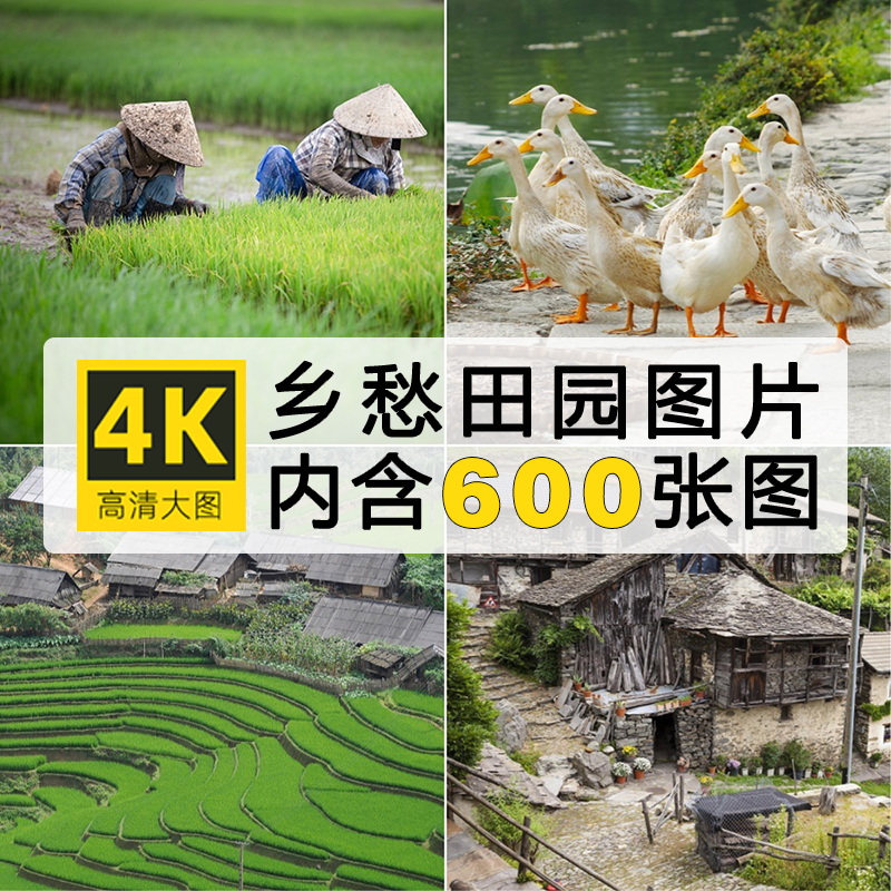 高清乡愁田园乡村生活风景摄影照片农田房子4K壁纸图片自媒体素材