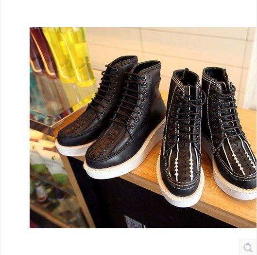 韩版休闲风时尚厚底真皮男鞋