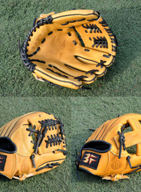 BF即战牛皮内场通用投手11英寸硬式软式棒球手套垒球包邮左右手戴