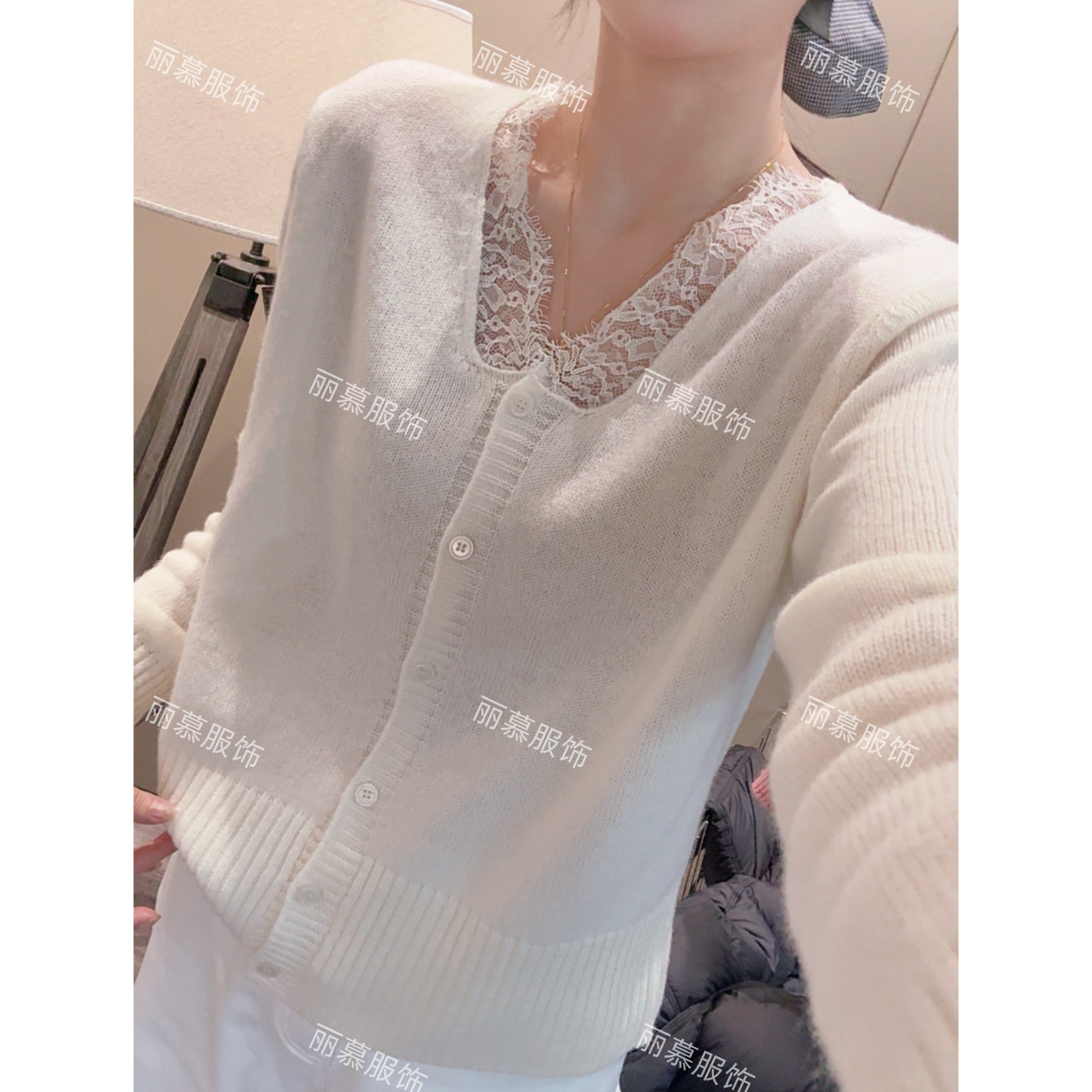 【睫毛衫】全羊毛纯色睫毛蕾丝新款欧货女装针织开衫上衣2720