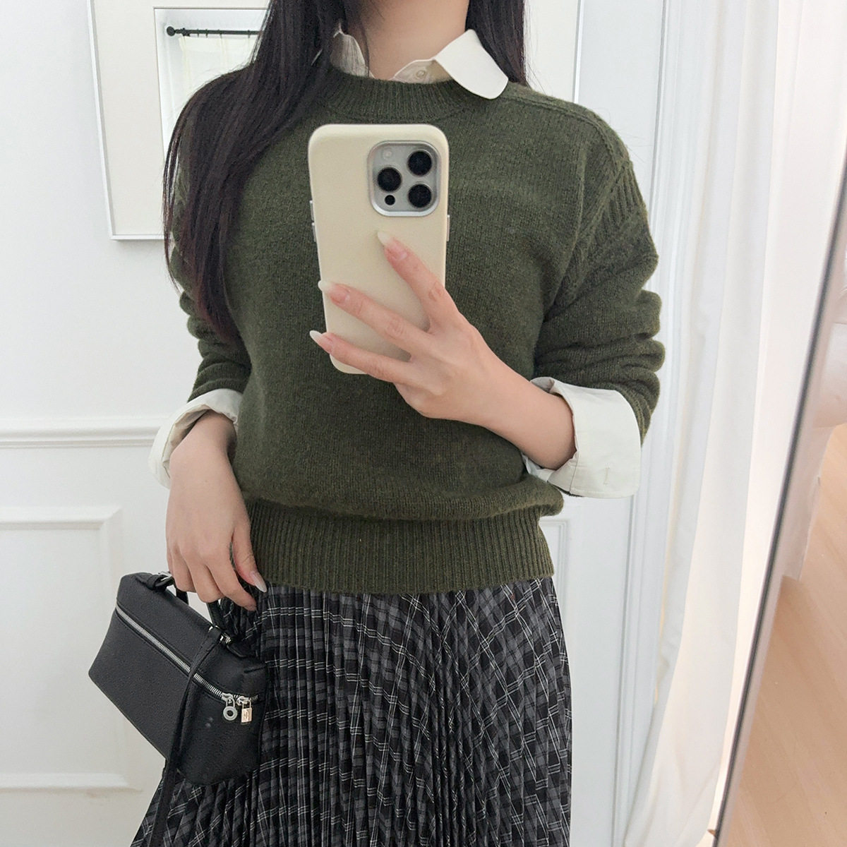 26年秋季新款 好品质墨绿色针毛衣