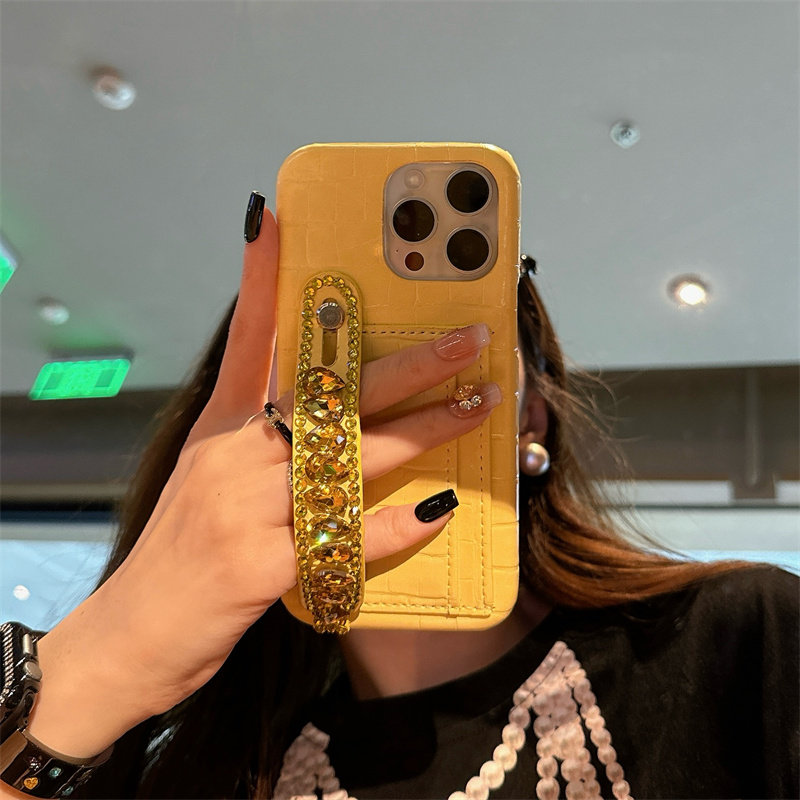 高档黄钻适用苹果15ProMax手机壳iPhone16Pro保护套奢华伸缩腕12/13/14鳄鱼纹插卡皮质女款潮个性创意防摔新,3C数码配件,手机保护套/壳,淘宝优惠券,粉丝福利购,淘宝优惠卷