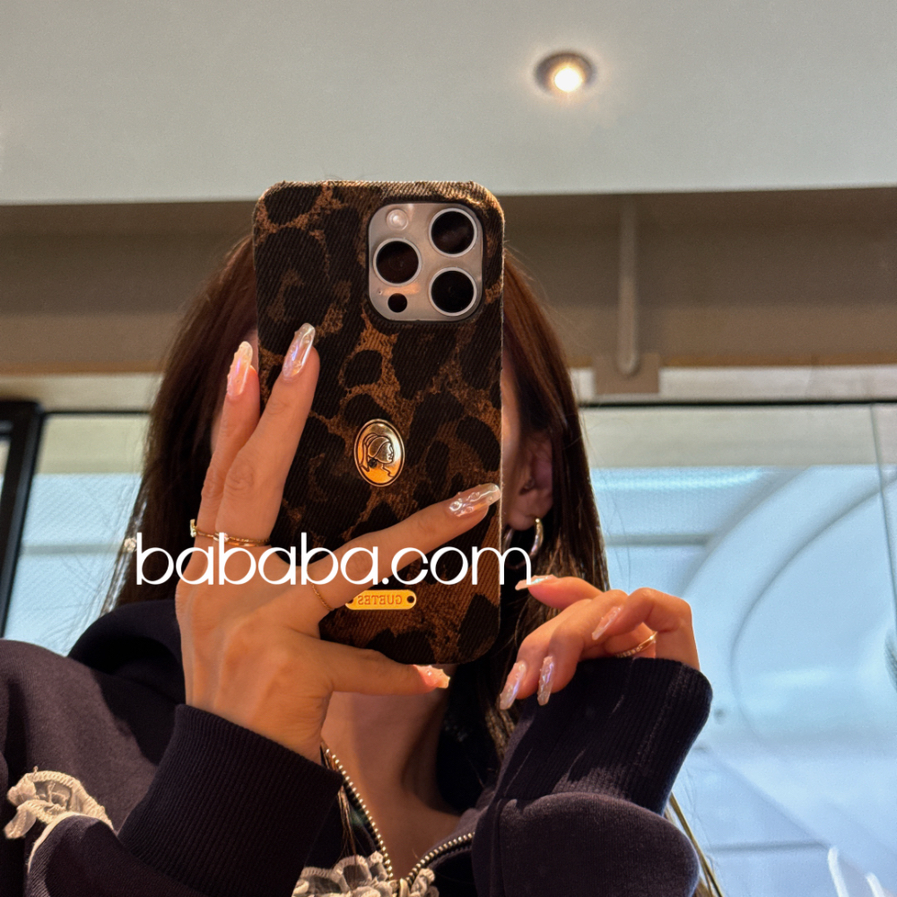 高级豹纹硬壳手机壳防摔复古潮