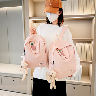 双肩包女2023新款时尚女童背包可爱儿童书包小学生帆布休闲旅游包