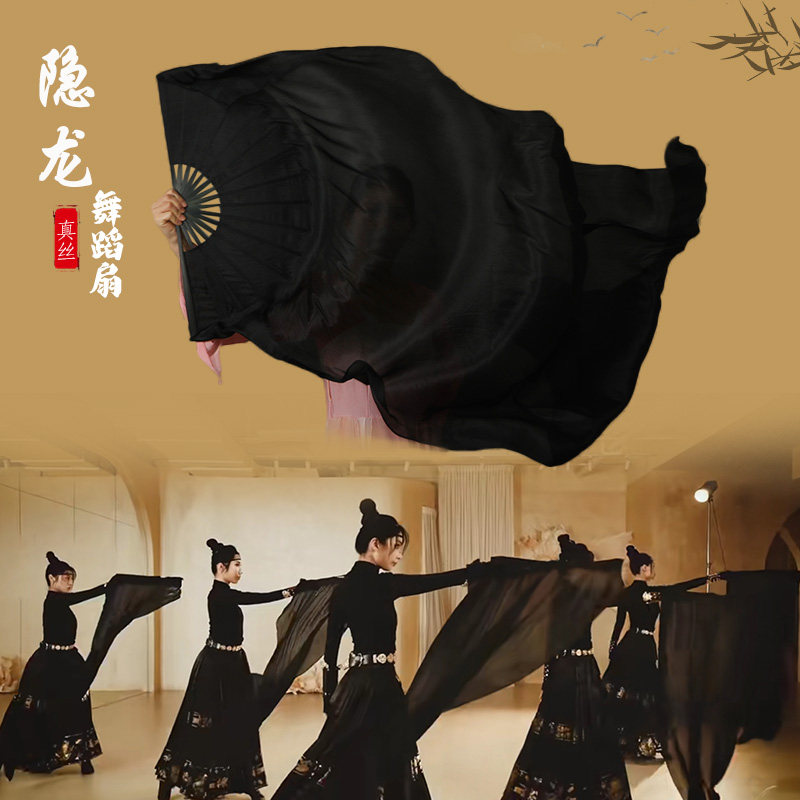 隐龙舞蹈扇王诗意同款真丝扇子
