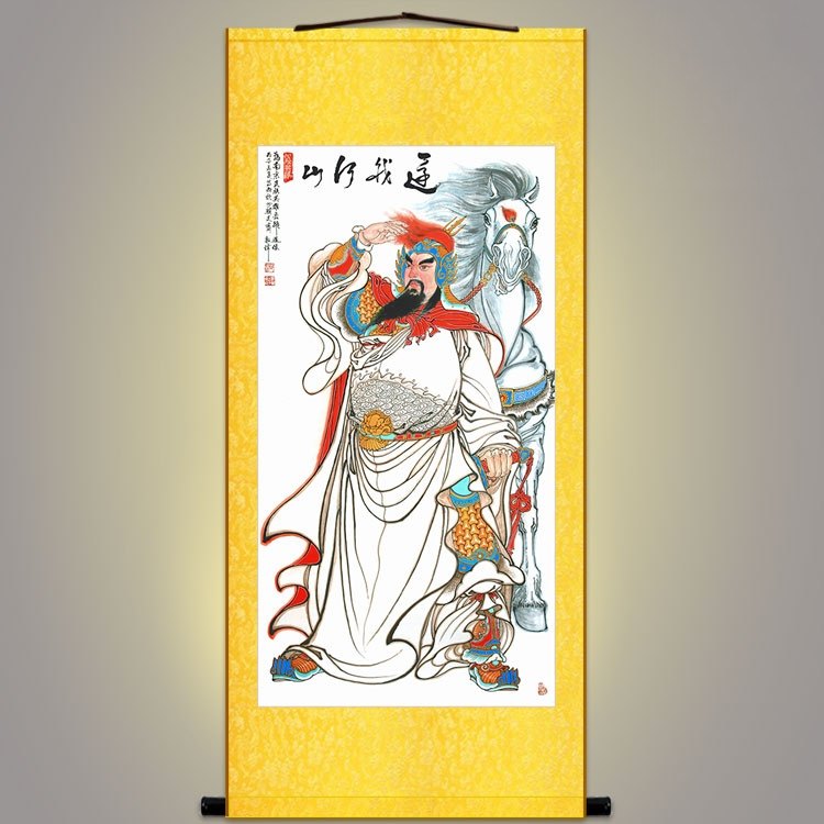 岳飞画像 还我河山图挂画 古代英雄人物画 书房客厅装饰画 卷轴画