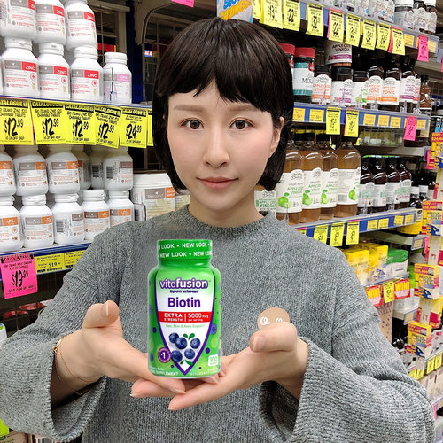 美国vitafusion生物素biotin软糖男女士维生素b7防脱发生发长头发