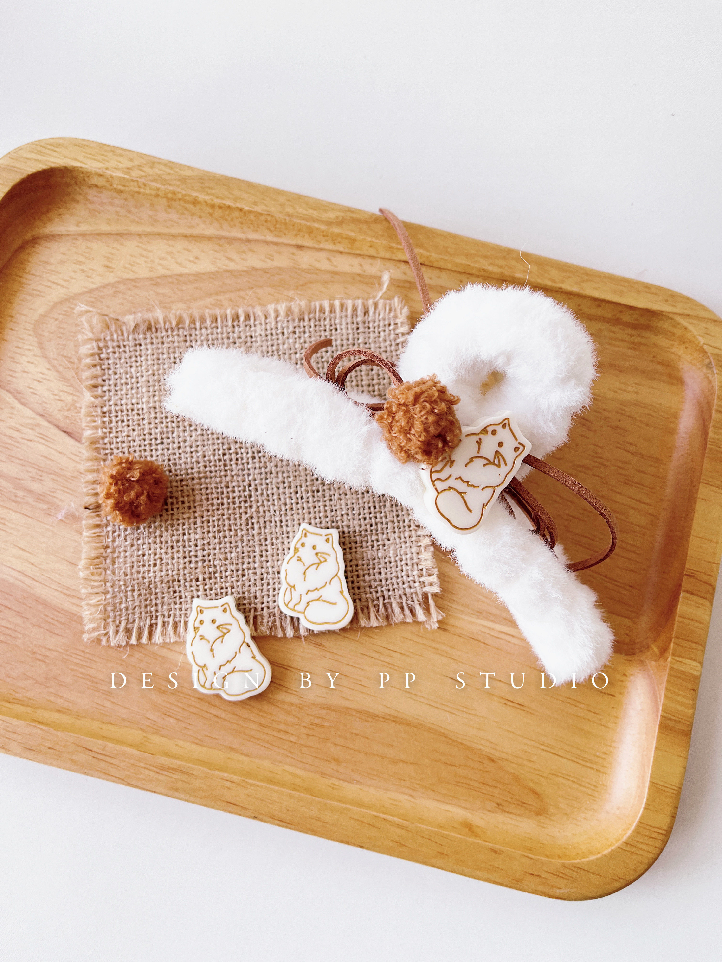 【奶香曲奇猫】原创款可爱少女毛绒抓夹猫咪发夹亲子款发饰鲨鱼夹