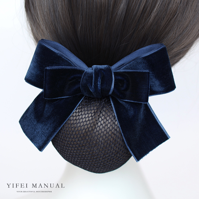 丝绒蝴蝶结职业工作网红头花发网