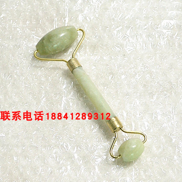 天然岫玉美容器按摩棒滚轮玉推玉石脸面部眼部美容保健按摩器