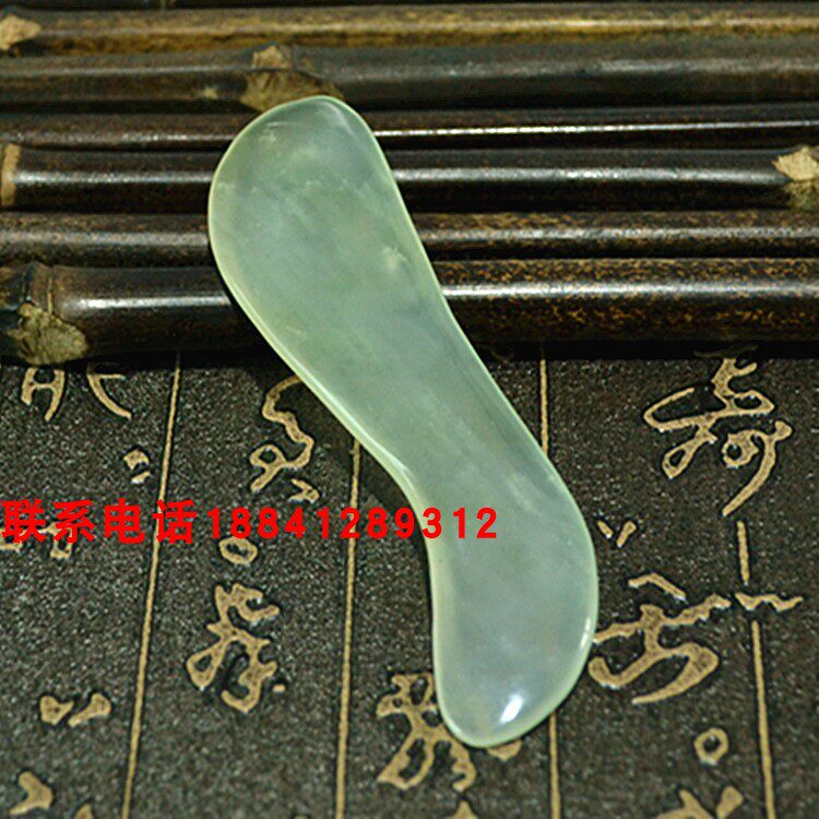 天然玉石刮痧板面部背部岫玉脸部美容玉石全身通用刮痧片