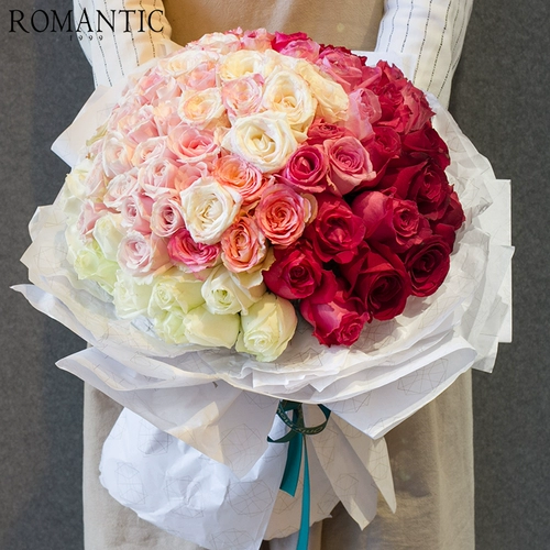 2020 Оригинальный бутик 99 Роза Красивый арх -подобный цвет, соответствующий букету, день рождения любовь Пекин Пирс Цветы Экспресс