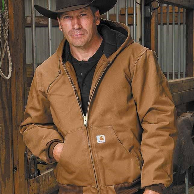 Carhartt J140 卡哈特鸭绒夹克拉链连帽 美产秋冬法兰绒衬里外套