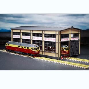 内燃机火车模型车库沙盘 机务段车辆建筑 场景周边 铁路搭配