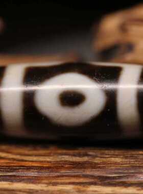 台手工款老料高油宝盖三眼天珠