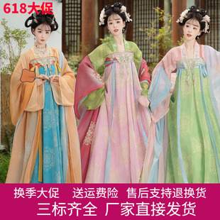 成人唐制披帛齐胸汉服套装女踏春辞刺绣汉元素古风2026春秋日常夏