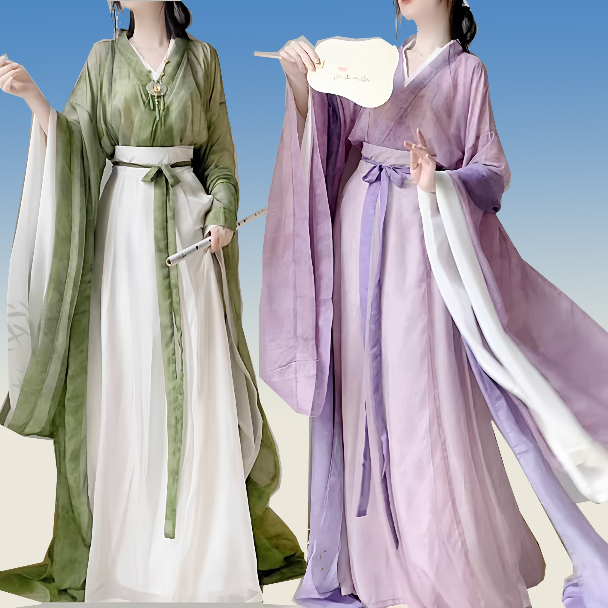 魏晋风2026紫色绿色春秋夏汉服女广袖南北朝大袖儒裙套装度假演出,女装/女士精品,汉服套装,淘宝优惠券,粉丝福利购,淘宝优惠卷