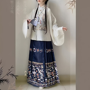 明制汉服套装女华朝记【白泽】提花方领补服短袄琵琶袖马面裙春秋