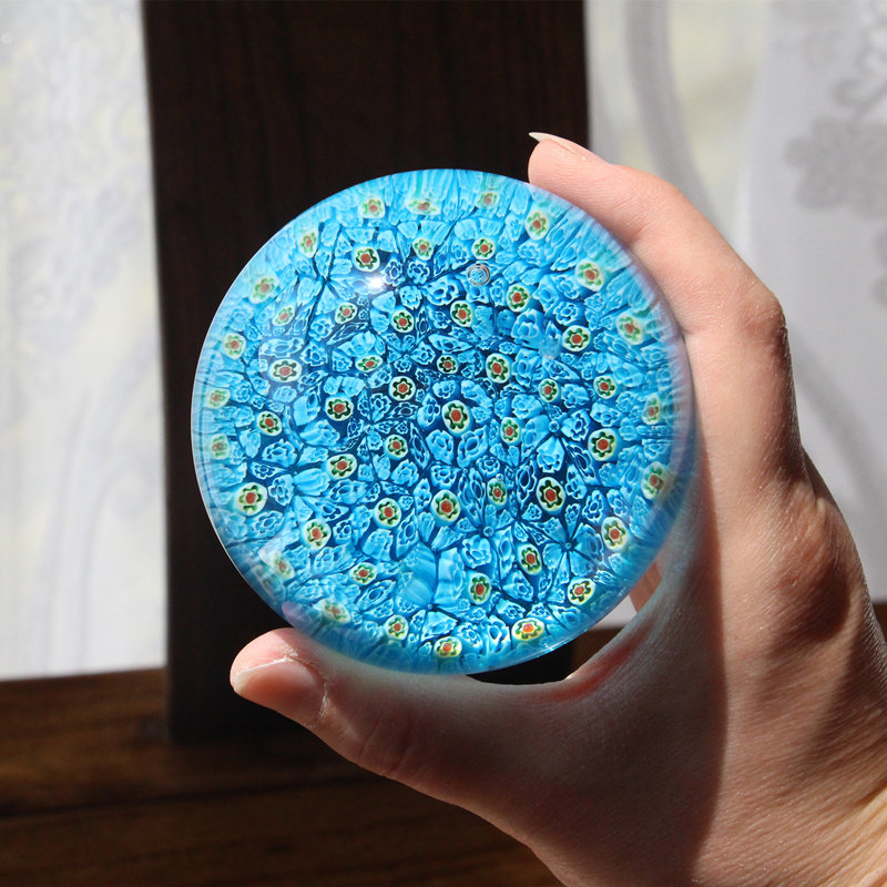 淄博特产琉璃万花球摆件镇纸手工艺品书桌装饰礼品纪念品儿时礼物