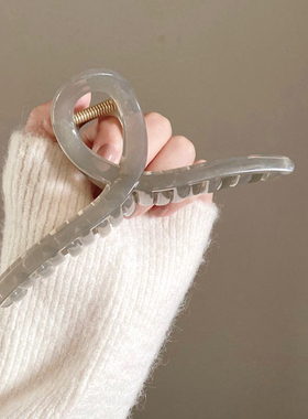 果冻灰鲨鱼夹大号发量多法式高级感抓夹发抓发夹后脑勺夹子头饰女