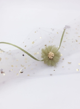 choker山茶花朵绿色超仙气脖颈链