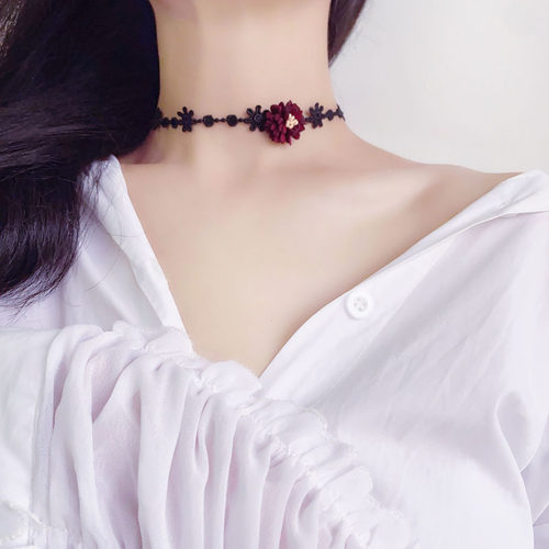 法式项链女雏菊花朵choker